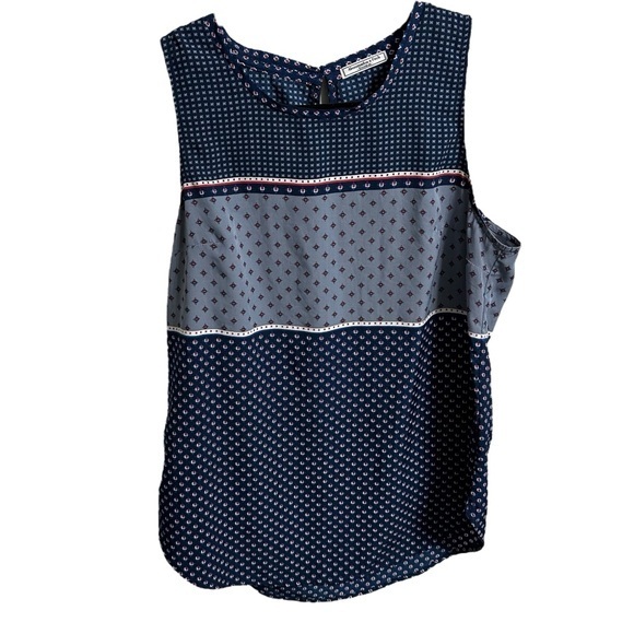 Abercrombie & Fitch Essentials Blue Scarf Pattern Tank‎  Top Size Large - Picture 1 of 6